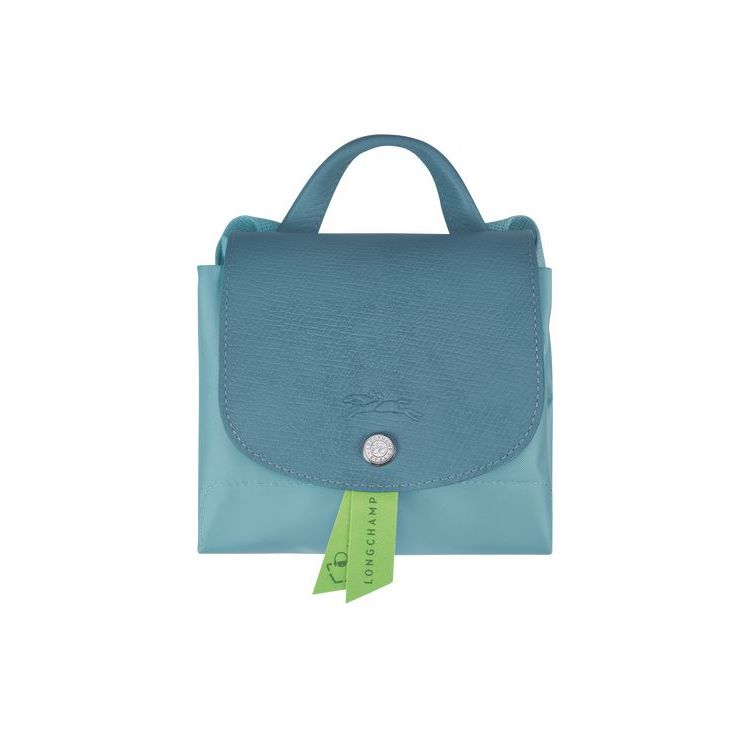 Sacs À Dos Longchamp Thunderstorm Recycled canvas Bleu | 04362-DZXQ