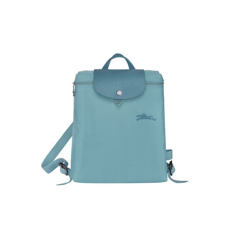 Sacs À Dos Longchamp Thunderstorm Recycled canvas Bleu | 53107-VWPH