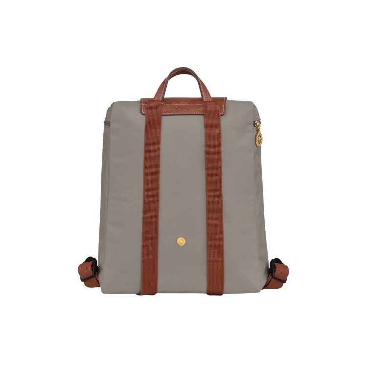 Sacs À Dos Longchamp Turtledove Recycled canvas Grise | 58371-EXFD