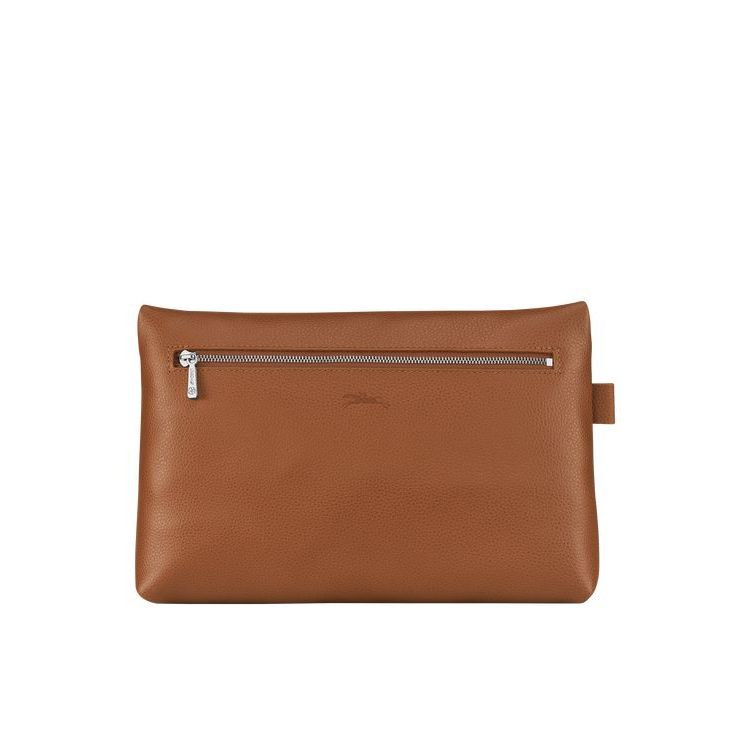 Trousses De Toilette Longchamp Caramel Cuir Marron | 19760-INBZ