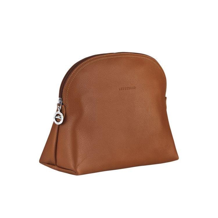 Trousses De Toilette Longchamp Caramel Cuir Marron | 31065-CPYF