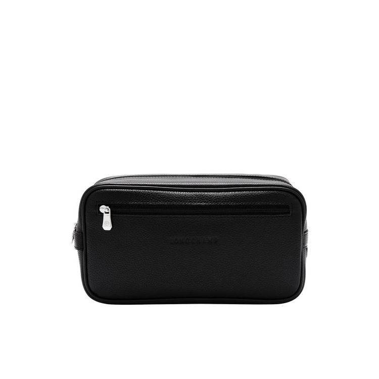 Trousses De Toilette Longchamp Cuir Noir | 29140-OGJW