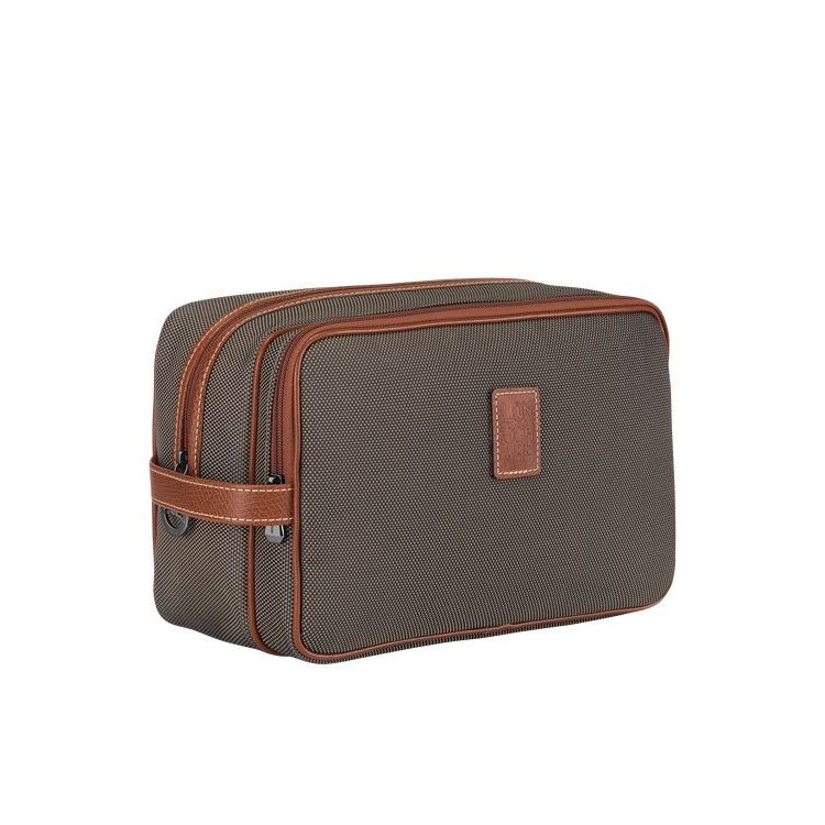 Trousses De Toilette Longchamp Tela Marron | 68521-DEOK