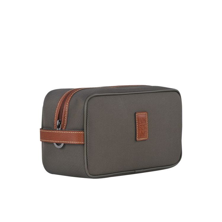 Trousses De Toilette Longchamp Tela Marron | 69013-FYER