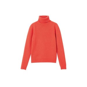 Chemisier Longchamp Turtleneck Pull Laine Orange | 41263-BALS