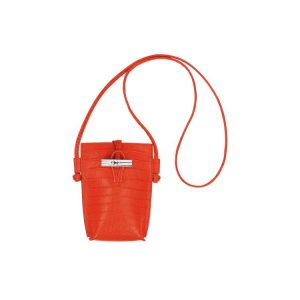 Coque Longchamp With Dentelle Cuir Orange | 17538-APME