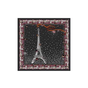 Echarpes Longchamp Scarf 50 Silk Noir | 63721-KOQW