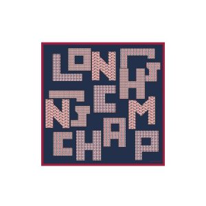 Echarpes Longchamp Scarf 70 Silk Bleu Marine | 04619-JCXH