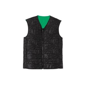 Manteaux Longchamp Reversible Vest Other Noir Vert | 48367-DNKE