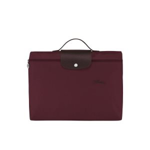 New Longchamp Folder Recycled canvas Bordeaux | 37468-OFJE