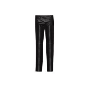 Pantalon Longchamp Trousers Cuir Noir | 81530-CGTN