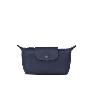 Pochettes Longchamp Pouch Cuir Bleu Marine | 72839-IYLG