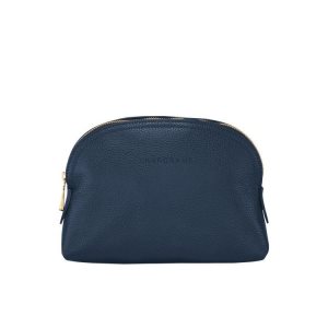 Pochettes Longchamp Pouch Cuir Bleu Marine | 83204-XNIT