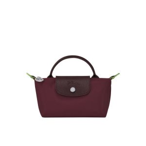 Pochettes Longchamp Pouch With Recycled canvas Bordeaux | 89025-GIXN