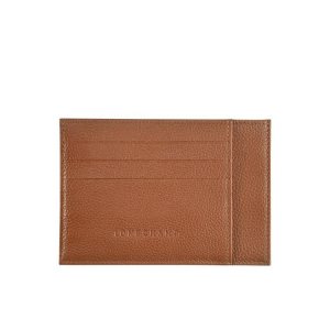 Porte-Cartes Longchamp Card Caramel Cuir Marron | 16520-NOYF