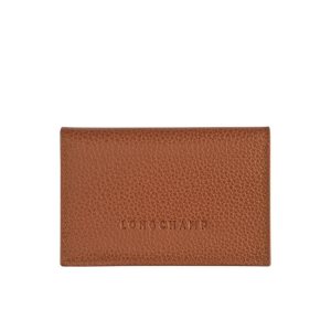 Porte-Cartes Longchamp Card Caramel Cuir Marron | 30462-ROBN