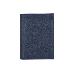 Porte-Cartes Longchamp Card Cuir Bleu Marine | 30519-TRQO