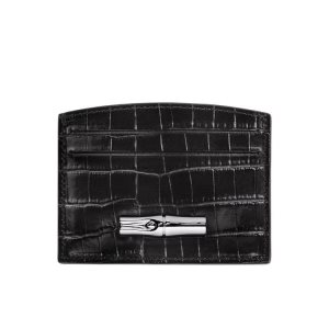 Porte-Cartes Longchamp Card Cuir Noir | 08359-GIHL