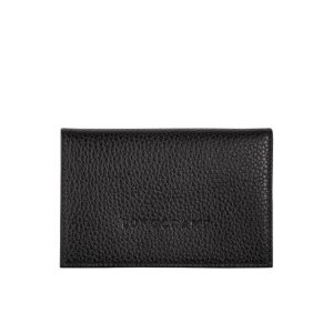 Porte-Cartes Longchamp Card Cuir Noir | 98251-HUAL