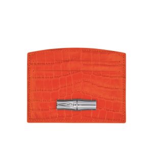 Porte-Cartes Longchamp Card Cuir Orange | 74569-UCNF