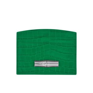 Porte-Cartes Longchamp Card Cuir Vert | 42019-JYFQ