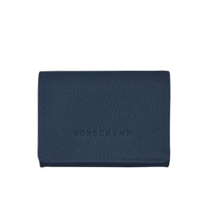 Porte-Cartes Longchamp Cuir Bleu Marine | 68432-NMFH