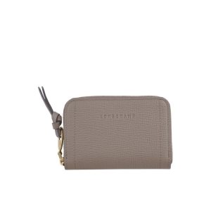 Porte-Cartes Longchamp Cuir Grise Marron | 38402-ZKOI