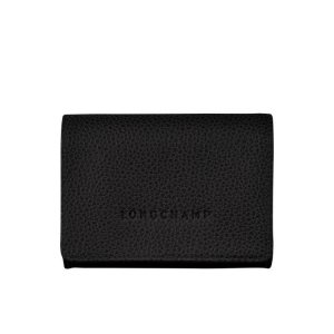 Porte-Cartes Longchamp Cuir Noir | 40793-OZER