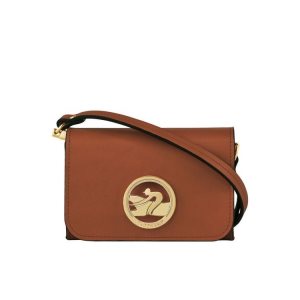 Porte-Cartes Longchamp With Cuir Marron | 94685-TELG