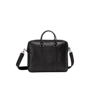 Porte-Documents Longchamp Briefcase M Cuir Noir | 63478-KOQS