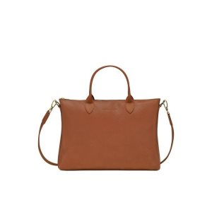 Porte-Documents Longchamp Briefcase S Caramel Cuir Marron | 82513-EHCR