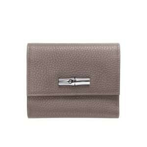 Portefeuilles Longchamp Cuir Grise | 60159-WGRQ