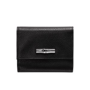 Portefeuilles Longchamp Cuir Noir | 42718-FBZK