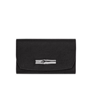 Portefeuilles Longchamp Cuir Noir | 60382-QLYG