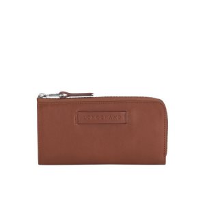 Portefeuilles Longchamp Long With Zip Around Cuir Marron | 46752-YTQA