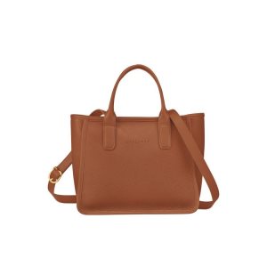 Sac À Main Longchamp Caramel Cuir Marron | 17463-TCQP