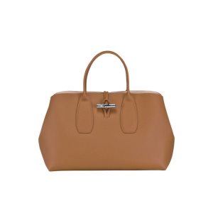 Sac À Main Longchamp L Cuir Beige | 07654-PWZO