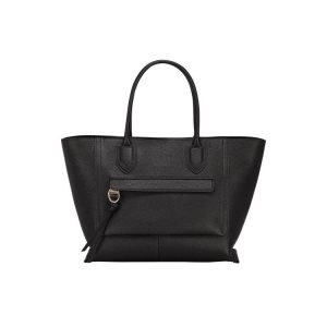 Sac À Main Longchamp L Cuir Noir | 95613-WJXZ