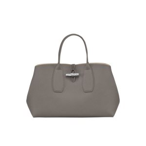 Sac À Main Longchamp L Turtledove Cuir Grise | 91456-SOPU