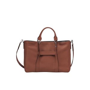 Sac À Main Longchamp M Cuir Marron | 35687-KLMI