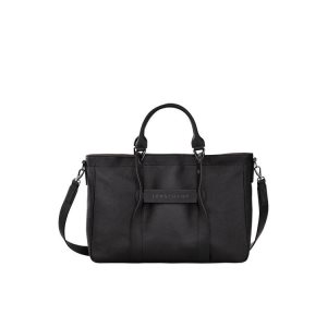 Sac À Main Longchamp M Cuir Noir | 79401-DTHU