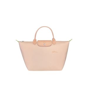 Sac À Main Longchamp M Flowers Recycled canvas Rose Clair | 13704-GWHX