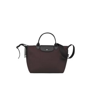 Sac À Main Longchamp M Recycled canvas Bordeaux | 53470-IJNQ