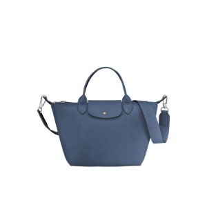 Sac À Main Longchamp S Cuir Bleu | 63905-IRNC