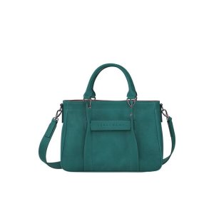 Sac À Main Longchamp S Cuir Grise Vert | 23107-KOTW