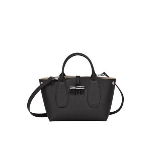 Sac À Main Longchamp S Cuir Noir | 24690-WFMG