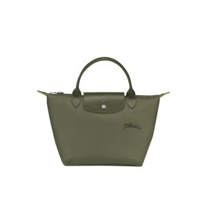 Sac À Main Longchamp S Forest Recycled canvas Vert | 51640-DOFB