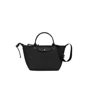 Sac À Main Longchamp S Recycled canvas Noir | 48360-CMBQ