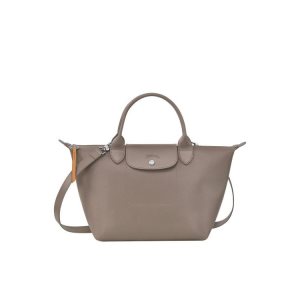 Sac À Main Longchamp S Tela Grise Marron | 84615-TKOX