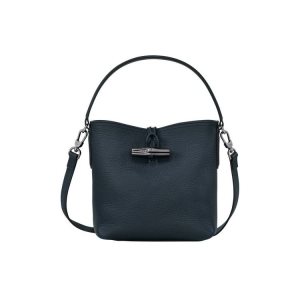 Sacs Crossbody Longchamp Bucket S Cuir Bleu Marine | 42170-QYWT